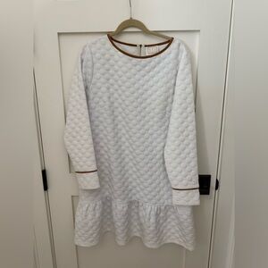 Sail to Sable White and Brown Cuffed Sleeve Mini Dress